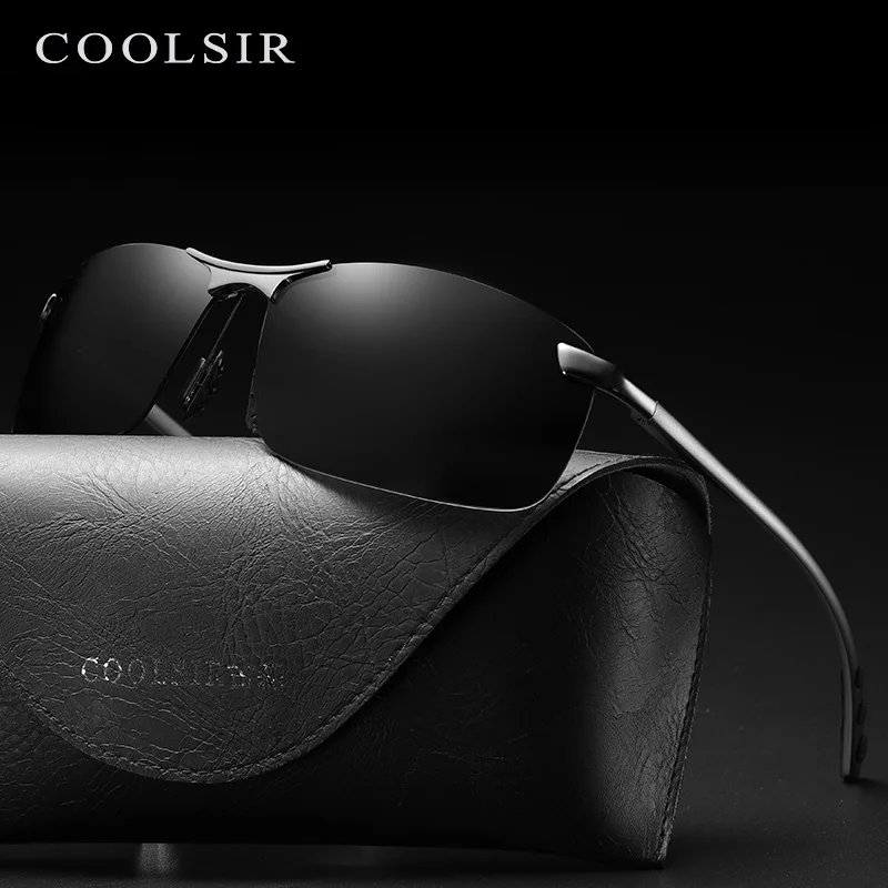 Coolsir бренд Для мужчин солнцезащитные очки 6115 половинной оправой оправа