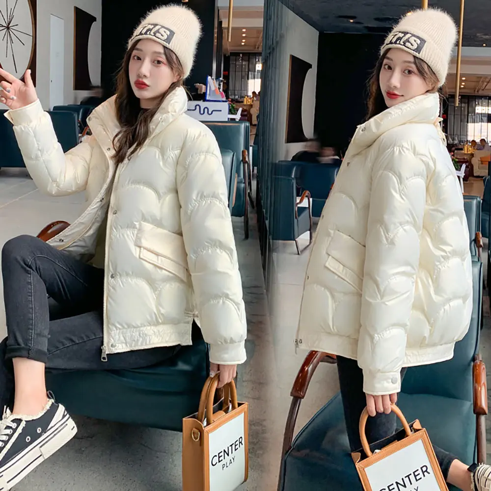 PinkyIsBlack Women Winter Jacket Short Warm Parkas Female Autumn Thicken Winter Coat Women Glossy Cotton Padded Jacket Outwear