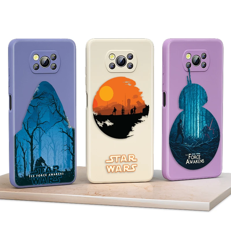 

tar Wars robot cute color For Xiaomi POCO F3 11T Mix4 10S X2 10 M2 M3 Lite F3 Pro 5G Liquid Silicone Soft Cover Phone Case