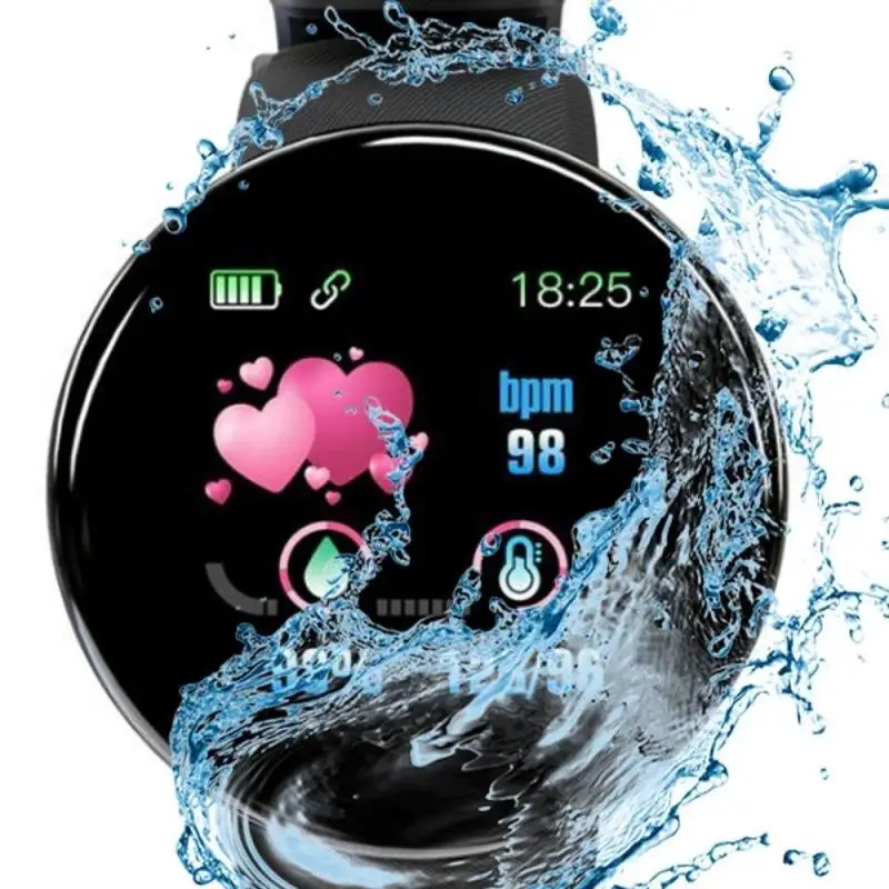 

Newest D18S Bluetooth Smart Watch Blood Pressure Smartwatch IP65 Waterproof Sport Heart Rate Fitness Tracker Smart Clock Watches