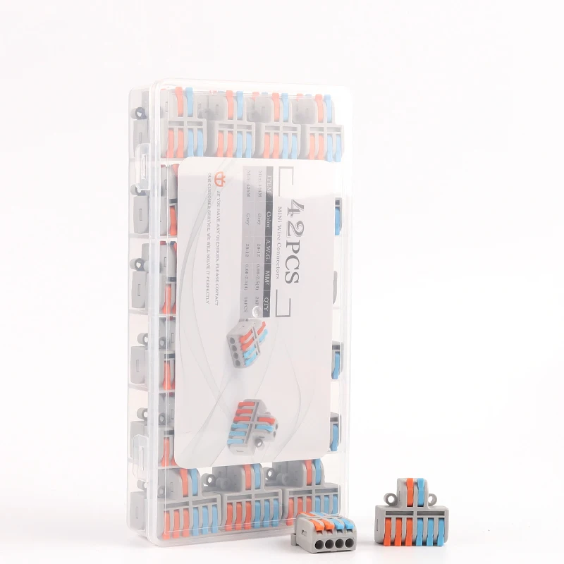 

Boxed Mini SPL Splitter Wire Connector Universal Compact Cable Connectors Quick Electric Push-in Splicing Wiring Terminal Block
