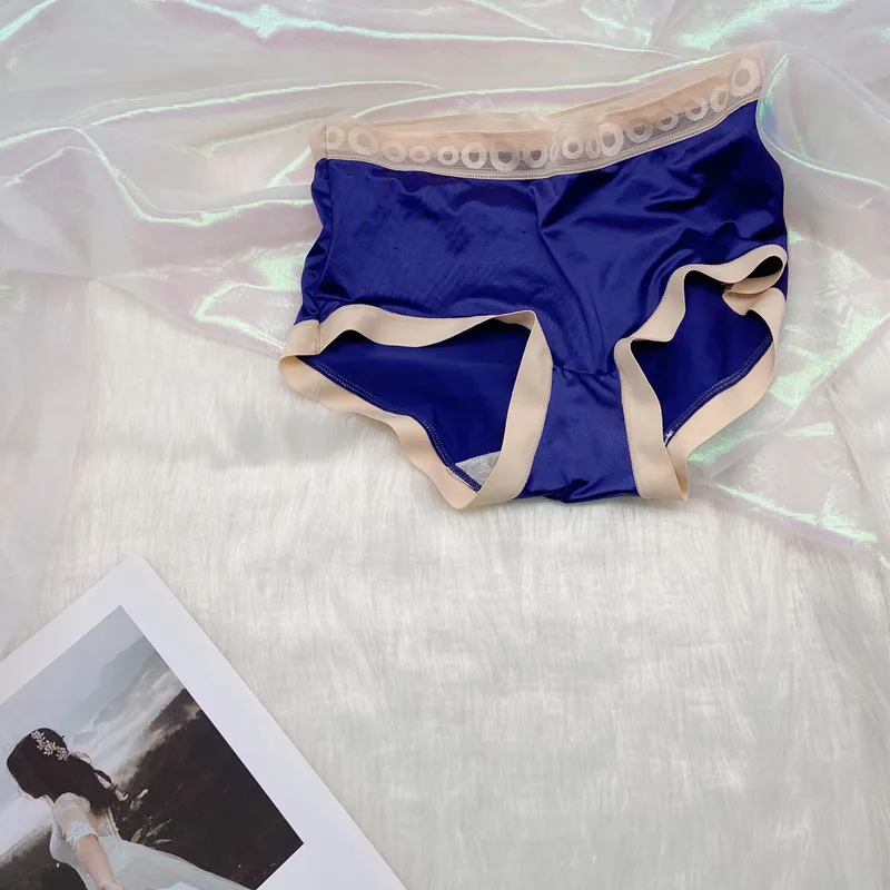 

Women's panties solid color sexy lace ruffles Maiden briefs silky silk Female underpanties seamless luxury Women's underwear
