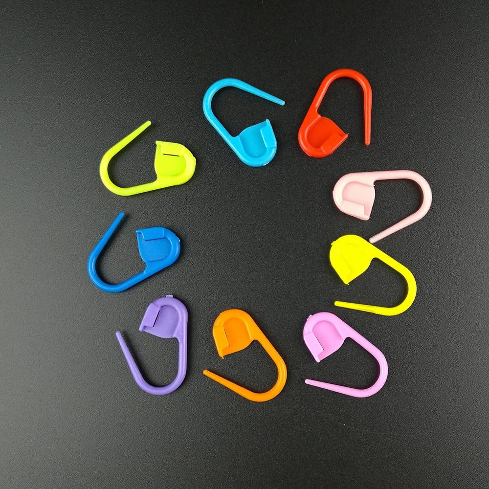 120PCS Safety Pins Locking Stitch Markers Colorful Plastic Knitting Crochet Needle Clip Hook Tool | Дом и сад