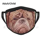 Маска-шарф Dogue De Бордо, многоразовая, теплая, с забавным принтом