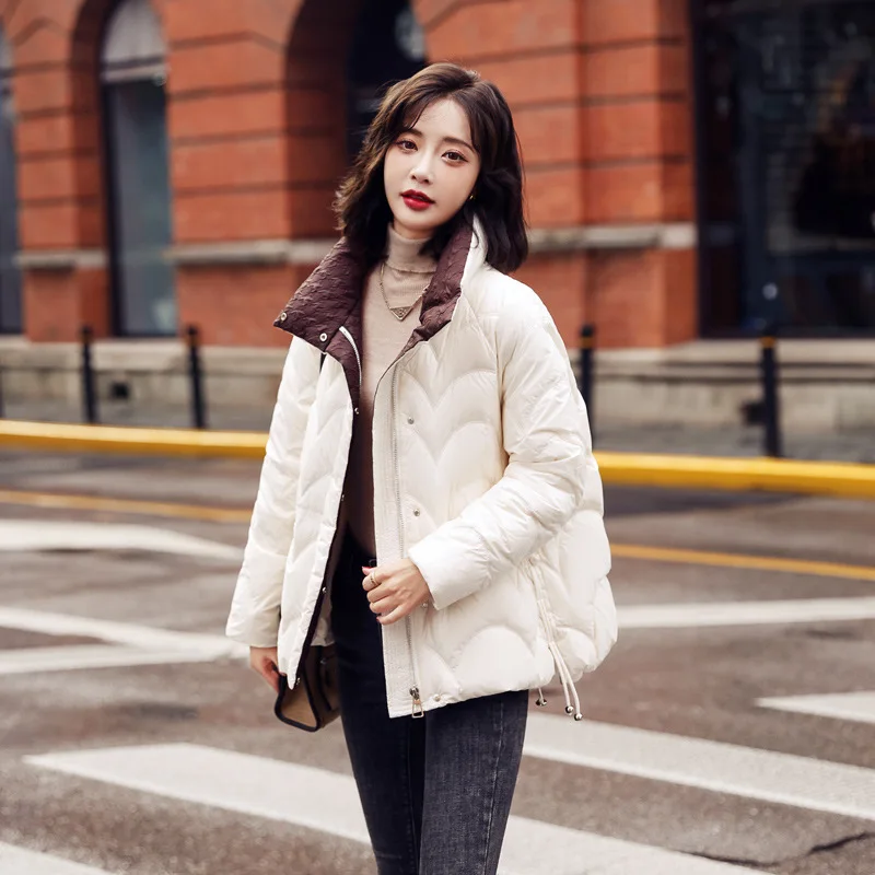 

Пуховик женский короткий, маленький, маленький, для детей, новинка зимы 2021, модная, яркая, комбинированная, с контрастными цветами, куртка из ...