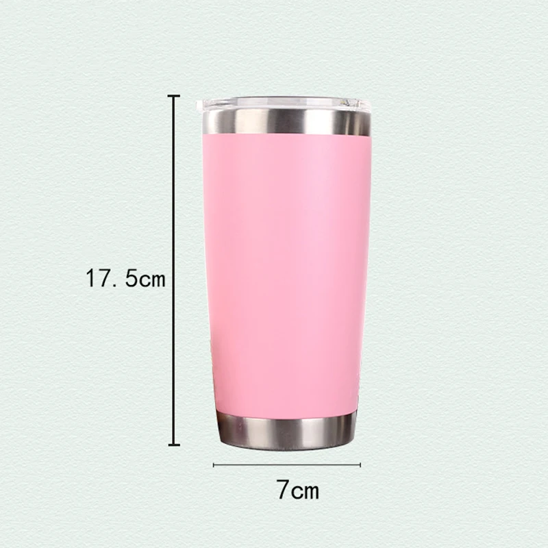 

20oz Stainless Steel Vacuum Insulated Tumbler Double Wall Thermos Travel Car Mug Water Coffee Cup for Ice Drink & Hot Beverage
