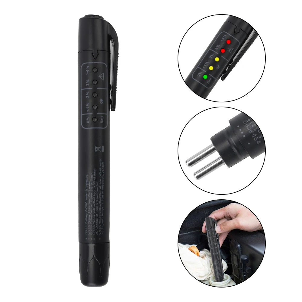

Auto Liquid Testing Brake Fluid Tester Pen Brake Fluid Tester Digital for DOT3/DOT4 5 LED Indicator Display Mini Electronic Pen