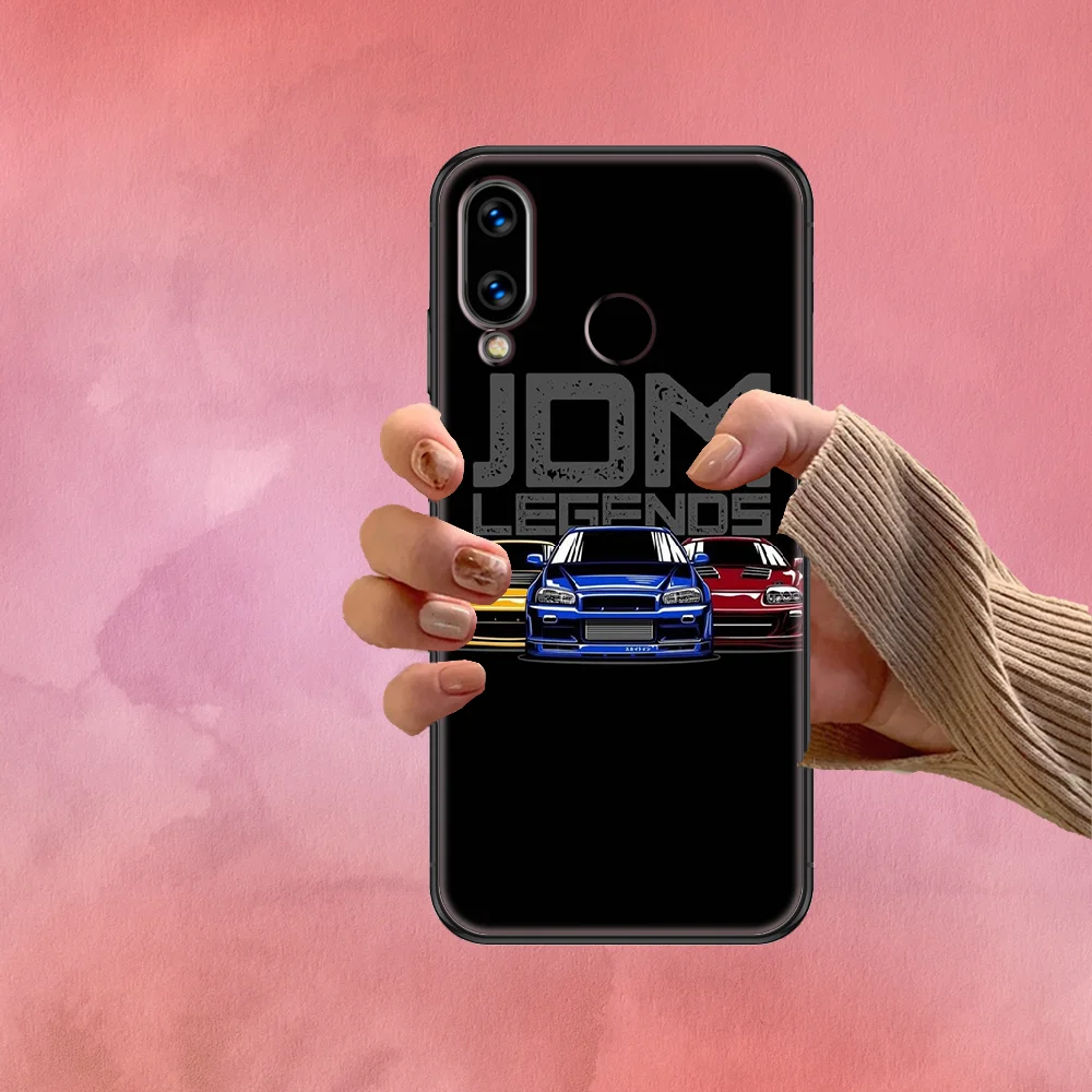 

JDM Car Phone case For Huawei Honor 6 7 8 9 10 10i 20 A C X Lite Pro Play black trend coque fashion cover art funda silicone