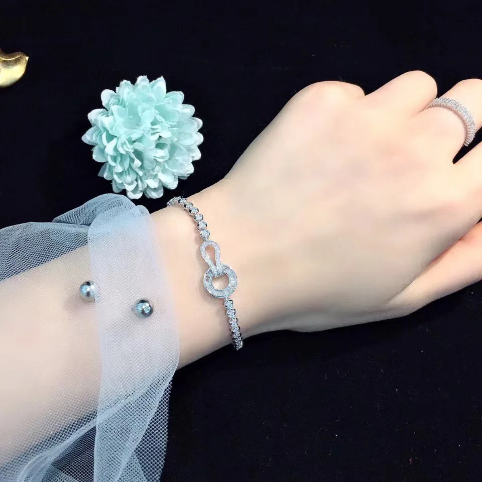 

New Ladder Square Bracelet 18K diamond bracelet fashion trend super fine jewelry bracelet