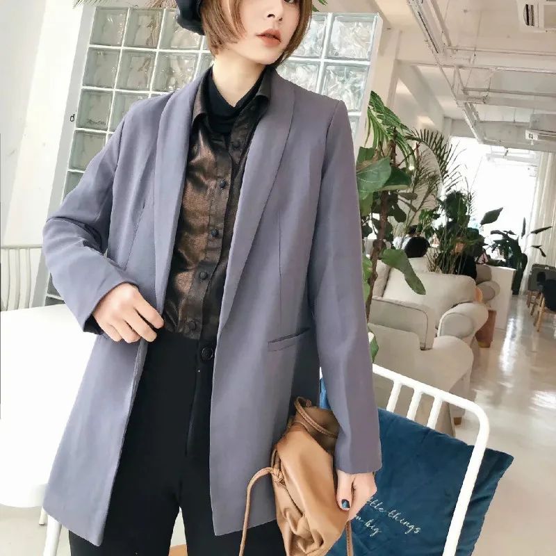 Повседневный свободный женский блейзер весна лето 2020 модная куртка средней