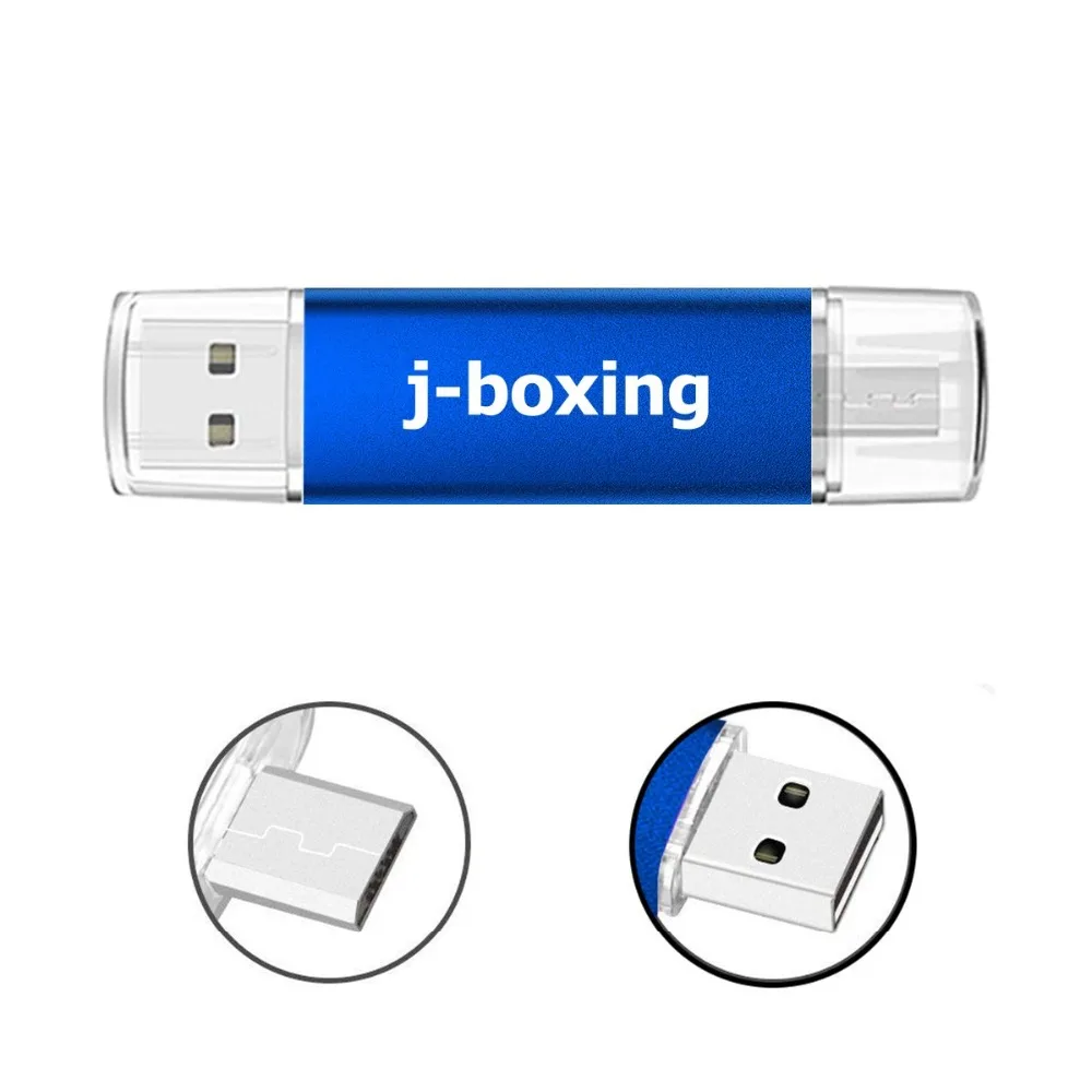 J-boxing OTG Micro USB флэш-накопитель 16 Гб флешки двойной порт USB 2,0 карта памяти для Android смартфон ПК Macbook планшет синий