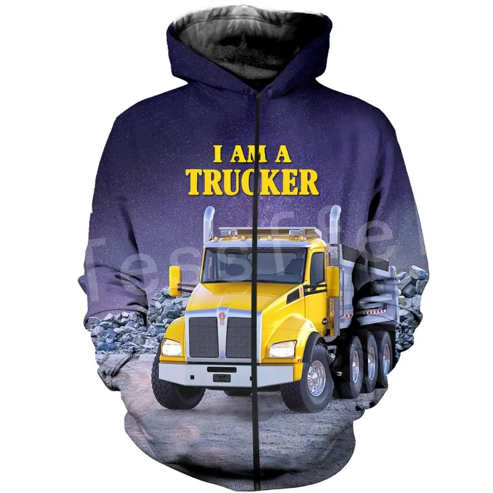 

Tessffel I AM Trucker Driver Truck Worker Tracksuit Pullover NewFashion Sweatshirt Crewneck 3DPrint Casual Hoodies Men/Women A21