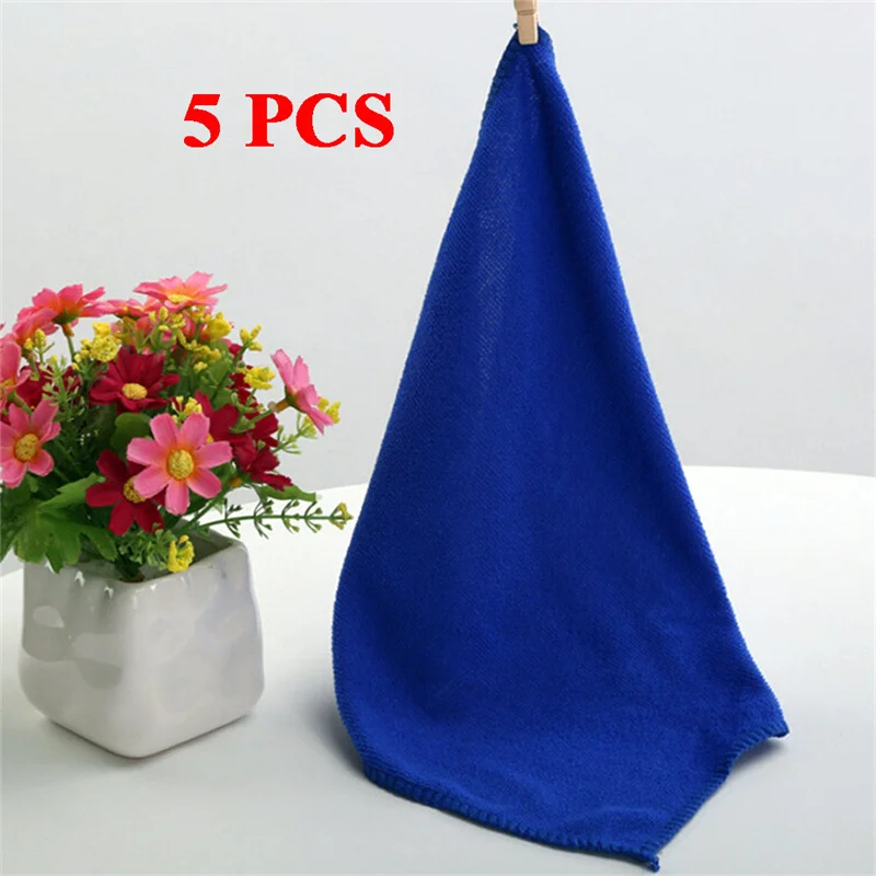 Ткань для автомойки абсорбирующее синее полотенце из микрофибры 5 шт. автомобиля