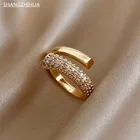 SHANGZHIHUA Новинка 2021 роскошное циркониевое медное регулируемое кольцо-это винтажное изысканное необычное ювелирное изделие подарок аксессуар для женщин