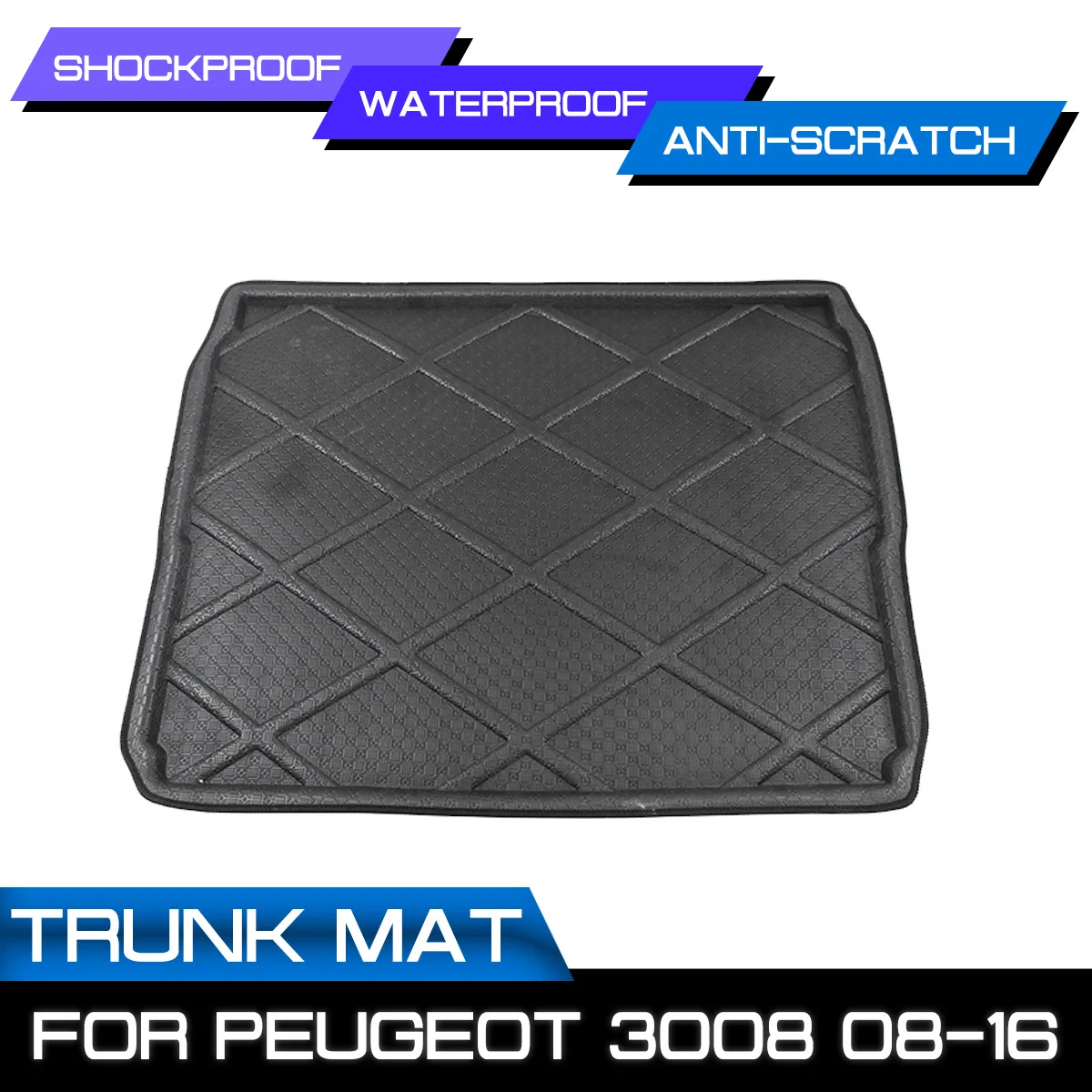 

Car Rear Trunk Boot Mat Waterproof Floor Mats Carpet Anti Mud Tray Cargo Liner For Peugeot 3008 2008-2016