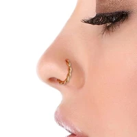 mengyi fashion charm twisted rope nose ring j shape nasal nail women or men punk gothic rock jewelry unisex ear nose lip ring