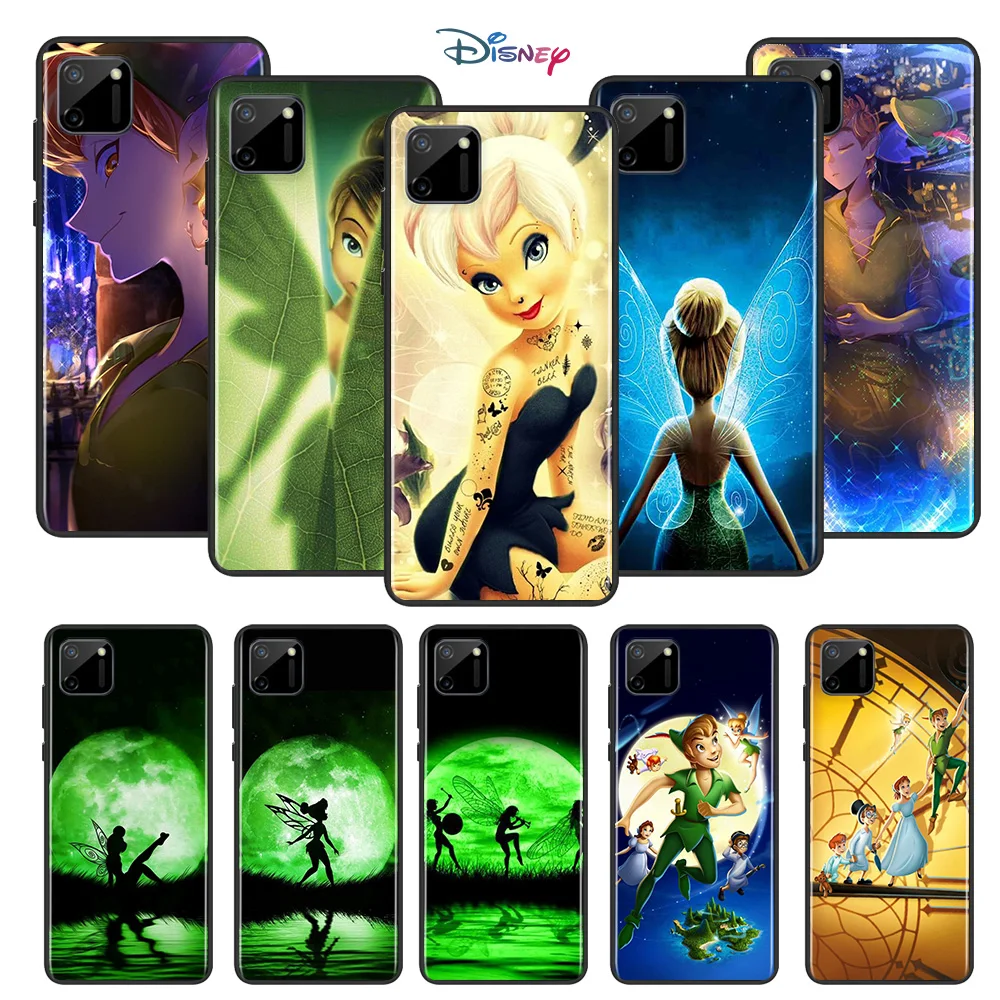 

Disney Cartoon Animation Peter Pan Tinker Bell For OPPO Realme C15 C17 X2 X3 X7 XT X50 Q2 Q2i V3 V5 V15 Pro Black Phone Case