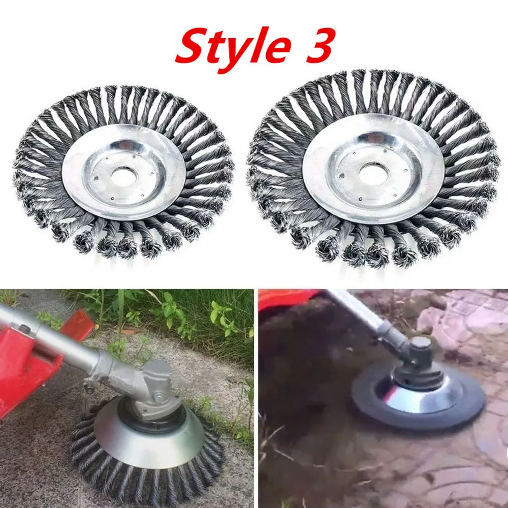 8-дюймовое стальное проволочное колесо садовая щетка для сорняков газонокосилка