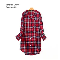 1pc fashion women nightdress plus size lightweight knitted cotton long sleeve nightgown for summer clothing design lapel cardiga