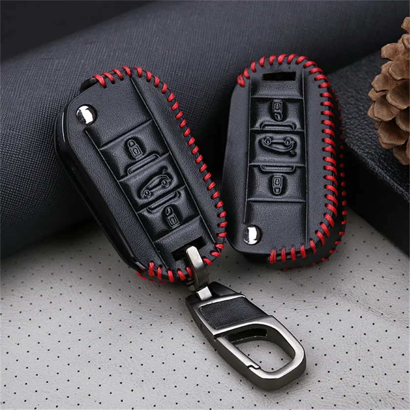 Чехол для ключа автомобиля из натуральной кожи Citroen C5 X7 Aircross C4 Cactus Berlingo C3 Grand Picasso C2