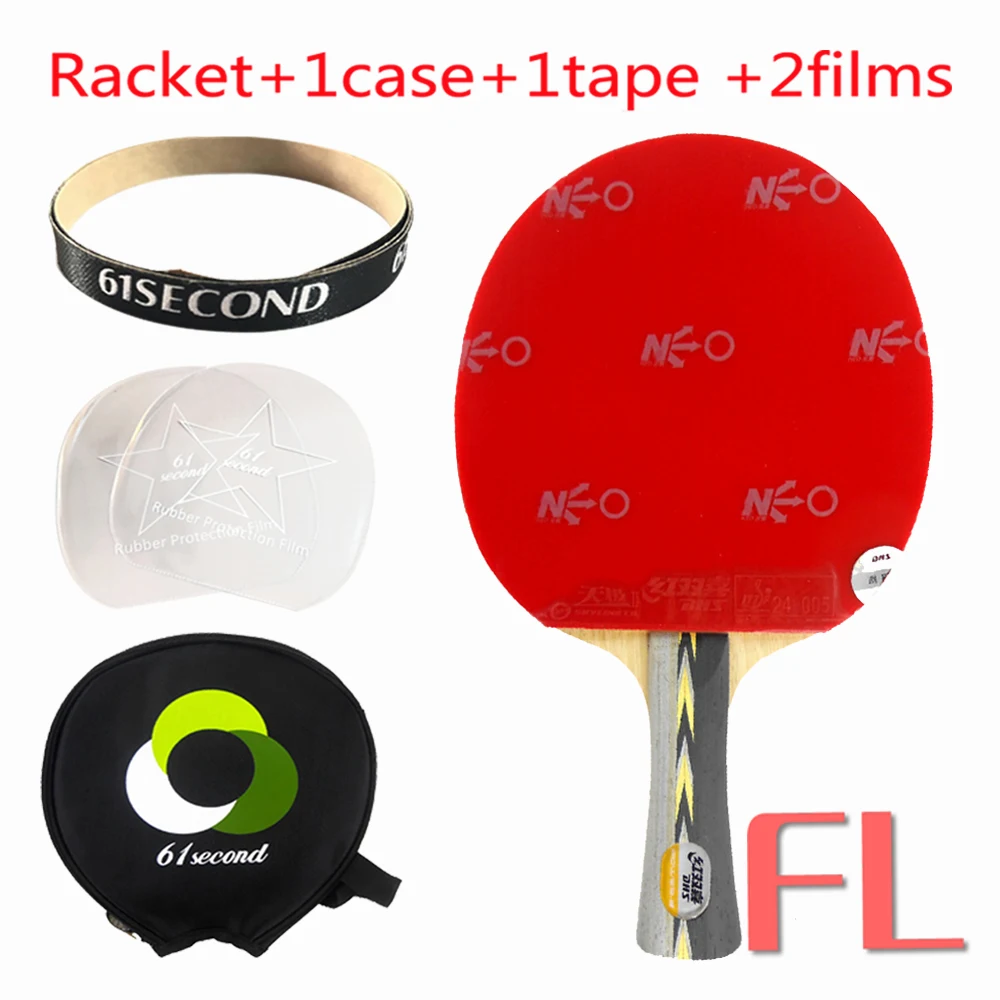 FL with Y 1case Профессиональная комбинированная ракетка DHS POWER. G7 PG7 PG.7 PG 7 с NEO TG2 и NEO Hurricane3 Прямая с фабрики - Цвет: FL with Y 1case