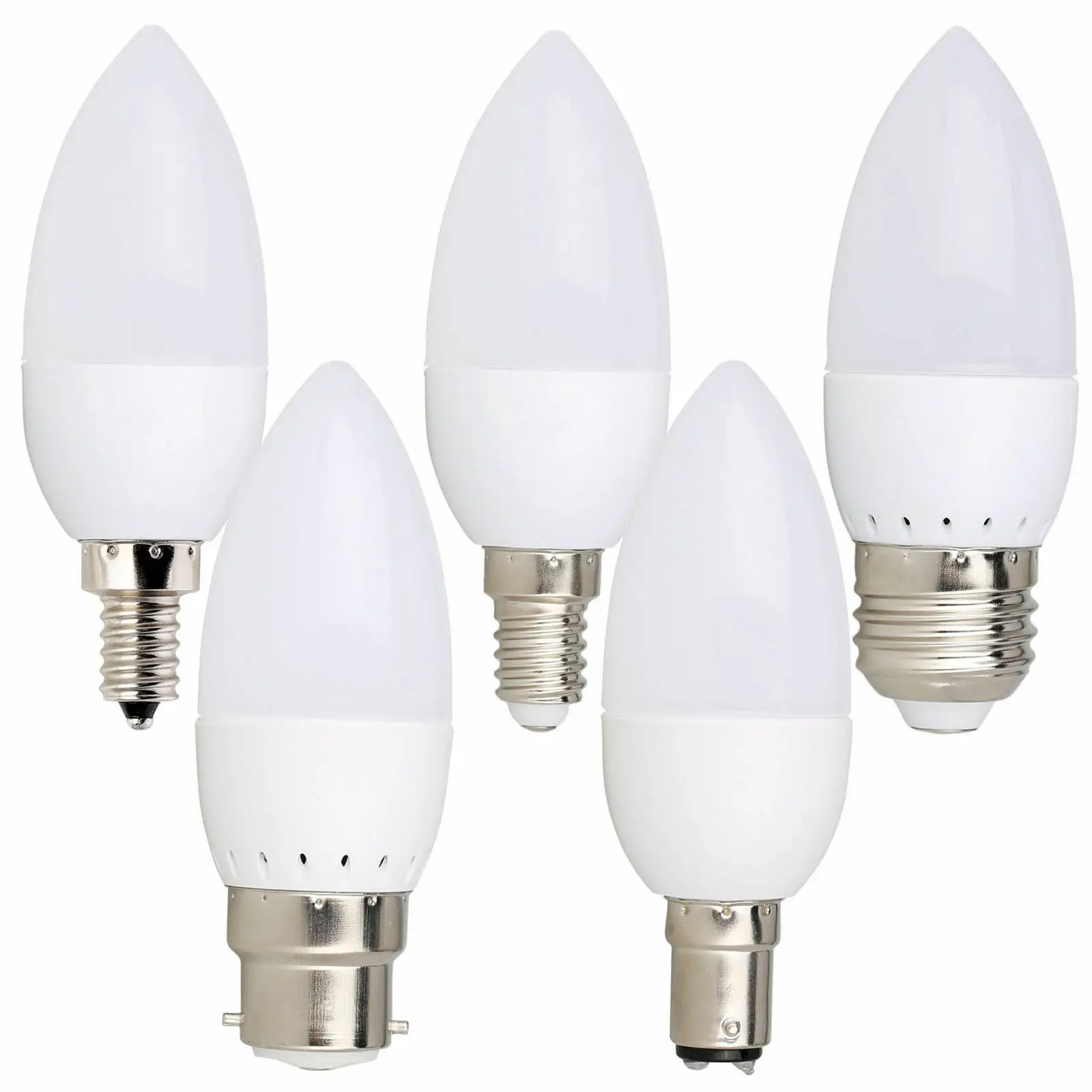 

E12 E14 E27 B22 LED Candle Light Bulb Flame Tip Screw 85-265V 3W Chandelier Lamp 2835 SMD Cool Warm White Energy Saving for Home