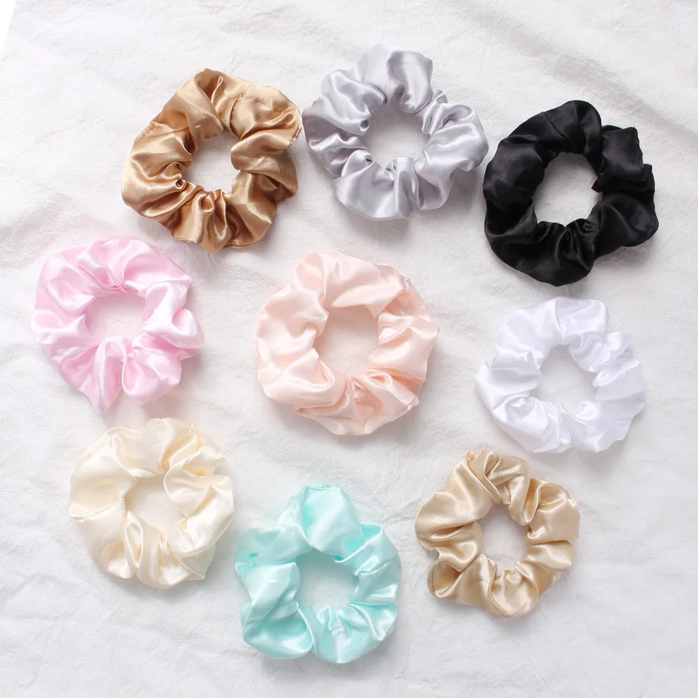 

Colorful Silk Elastic Hair Bands Women Hair Accessories Girls Tie Hair Ring Rubber Rope Ponytail Holder Headwear Hairbands