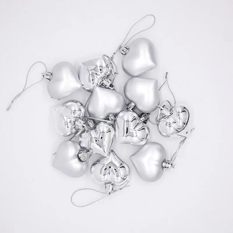 12 шт./упак. подвесные шары в форме сердца украшения для рождественской елки