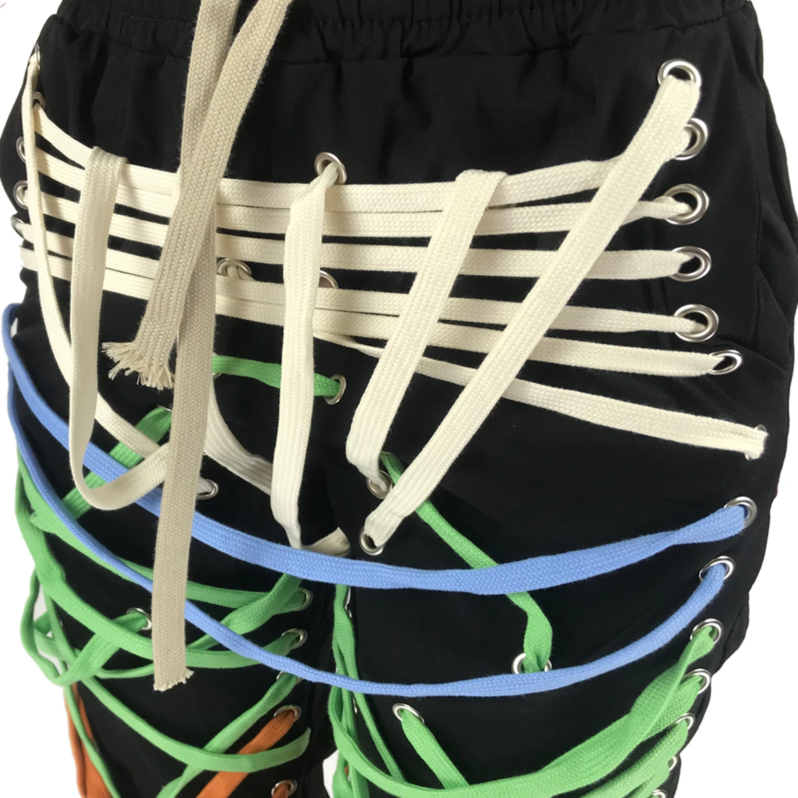 

hirigin Pants Women Casual High Waist Personality Pants Women Webbing Drawstring Trousers Pockets Elastic Waist Bottoms