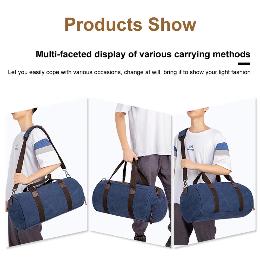 GNWXY Outdoor Travel Bag Canvas Crossbody Duffel Bag Men Carry On Luggage Bag Large Weekend Bag With Shoe Warehouse Dropshipping