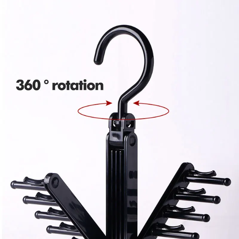 Вращающаяся вешалка для галстука регулируемая 20 рядов нескользящей крестовой