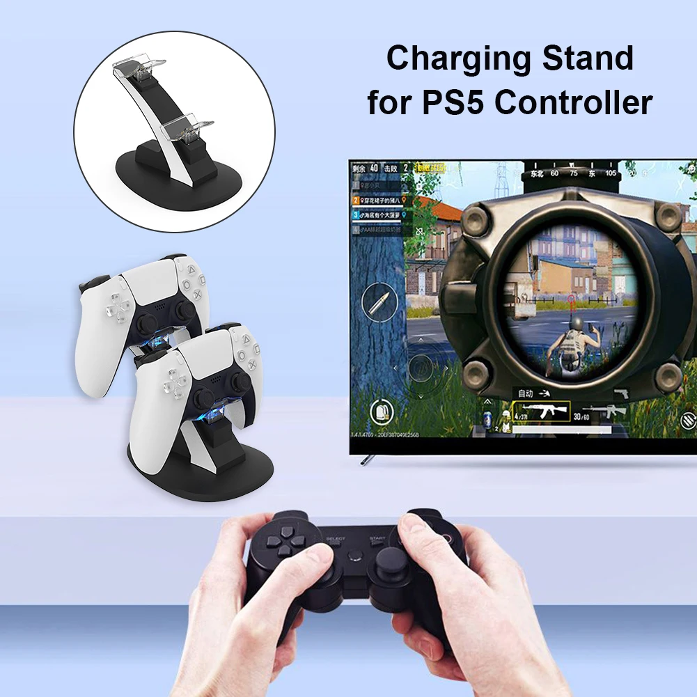 dual game controller charger dock charging stand for sony ps5 joystick gamepad electronic machine accessories free global shipping