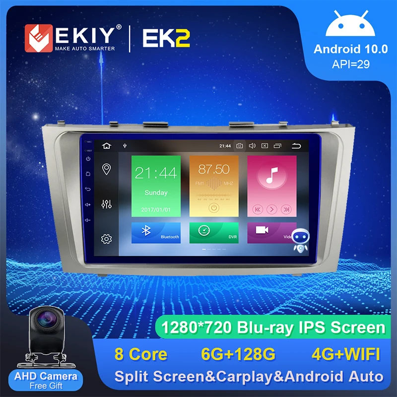 

Автомагнитола EKIY, Android 10,0, для Toyota Camry 2007-2011, GPS-навигация, 8-ядерный процессор, Bluetooth, мультимедийный видеоплеер Carplay No 2 Din