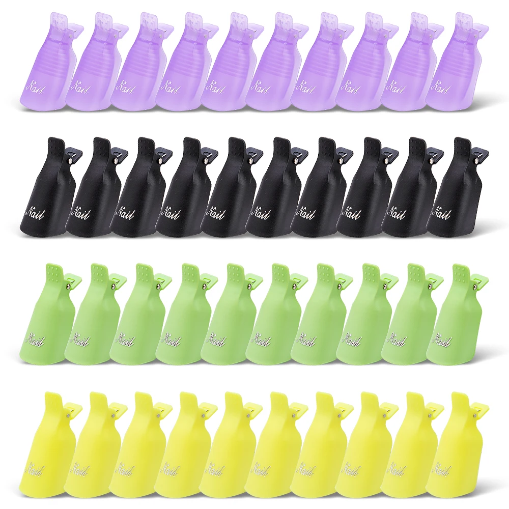 10 шт. пластиковый дизайн ногтей замачиваемый колпачок зажим средство для снятия