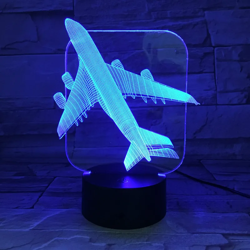 

Aircraft Series Led 3d Night Light Seven Color Remote Control Night Lamp 16 Color Decoration Customized 3d Led Lamp