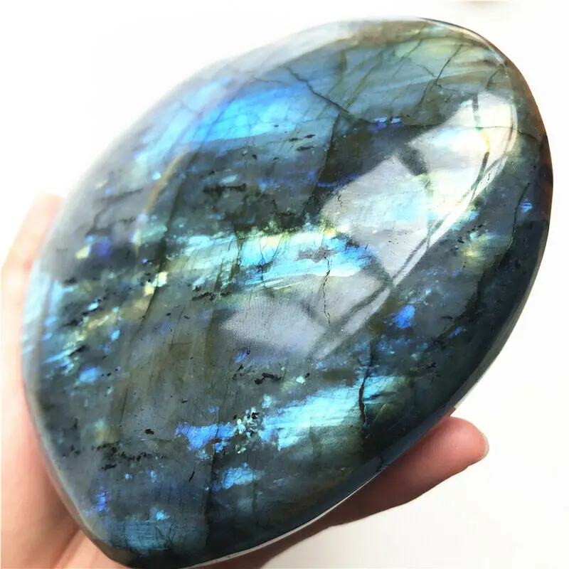 

998g Natural Labradorite Quartz Crystal Hand Carved Heart Shape Healing Wedding Decoration Reiki Natural Stones and Minerals