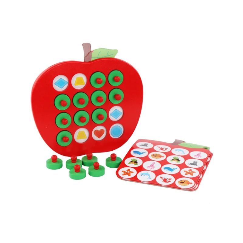 

Early Education 3D Puzzle Toys Kids Wooden Apple Memory Matching Chess Game Family Casual Games Puzzle Ideal children's Day Gift