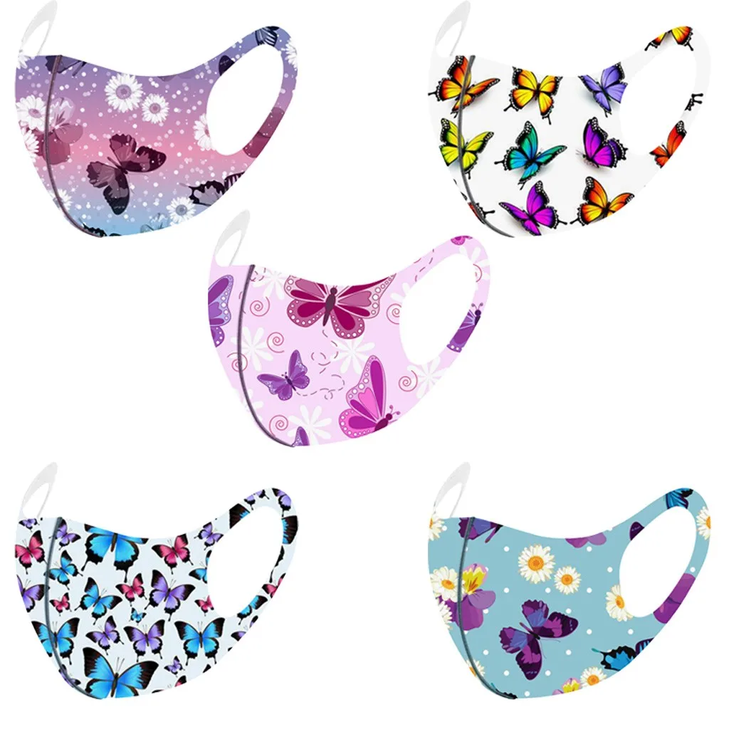 5 шт. бабочка из дышащего материала с цветочным рисунком маска для лица принтом