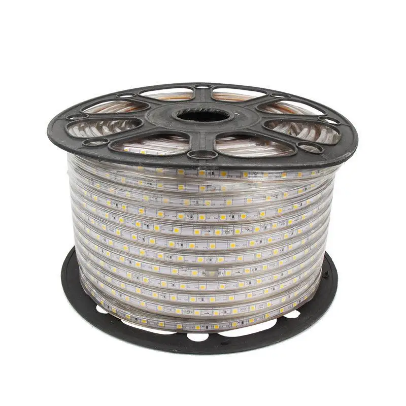 Светодиодная лента 220 В гибкая SMD 5050 1 м 5 10 15 20 диммер водонепроницаемая