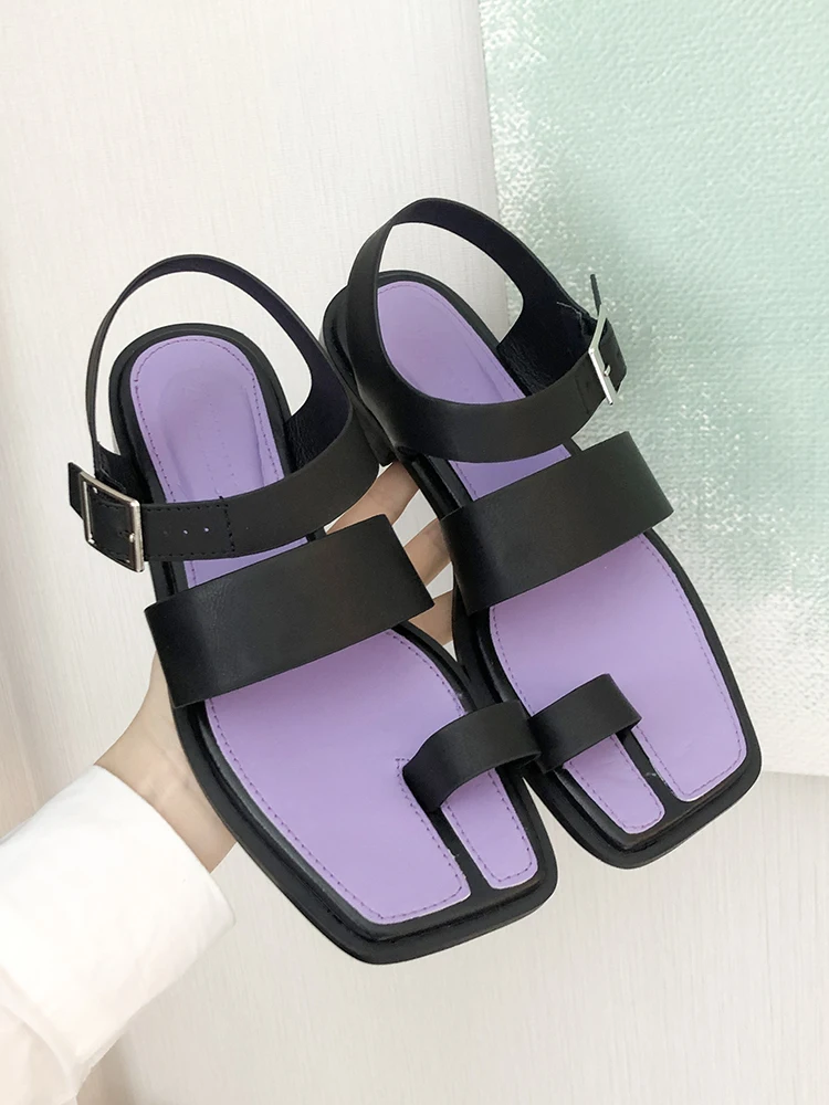 

Med Beige Heeled Sandals Low-Heeled Shoes With Strap Espadrilles Platform 2021 Women's Buckle All-Match Medium Black Low-heeled