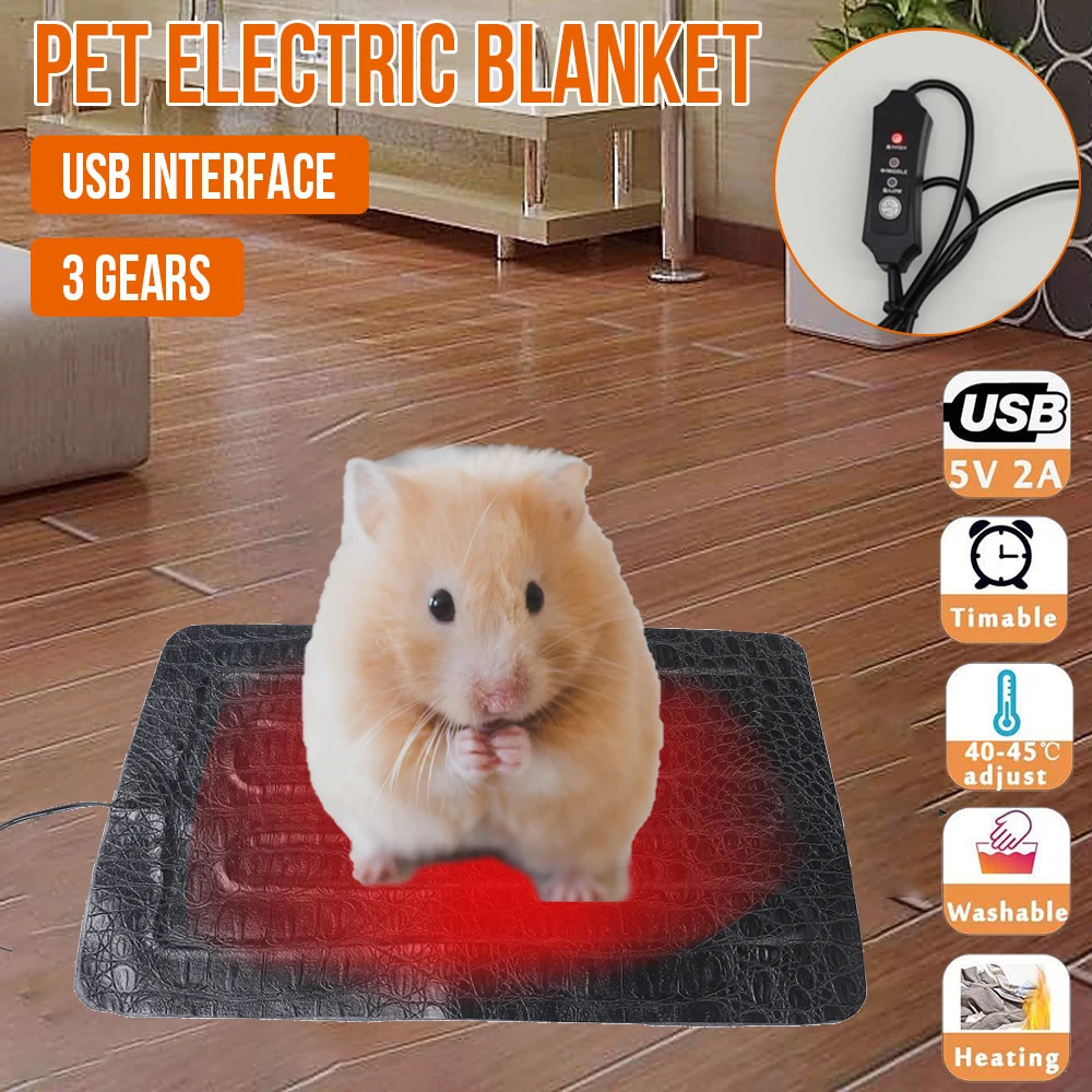 

55°C 5V Winter Pet USB Heating Pad Electric Blanket Three-speed Timed Insulation Warm Mat Pad Cat Bed Dog Reptile Heating Sofa