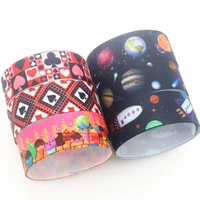 duwes 50yards space cupcake cards printed grosgrain ribbon accessory hairbow headwear decoration diy wholesale oem d1448