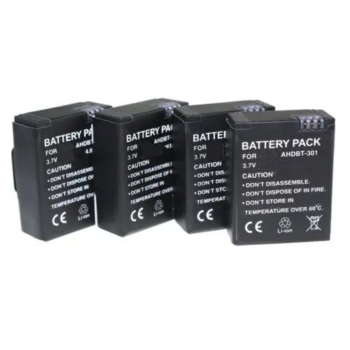 Аксессуары для Gopro. 1600 мАч AHDBT-302 AHDBT-301 AHDBT302 AHDBT301 AHDBT-201 Аккумулятор для GoPro HD HERO3 HERO3+ видеокамеры