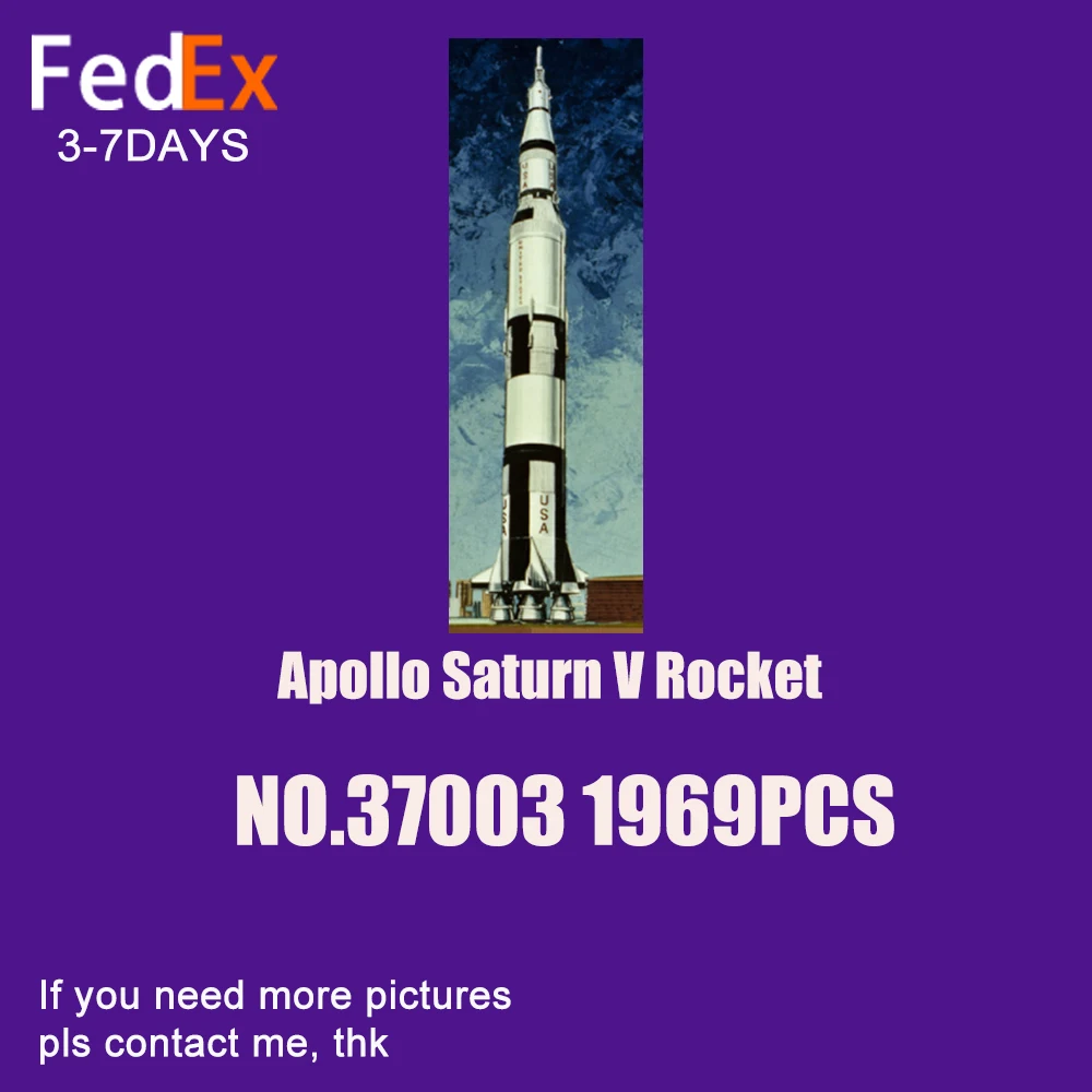 

Creative Ideas 37003 Apollo Saturn V Rocket Rocket Launch Platform Spaceship Model Building Blocks Bricks Children Toys Gifts