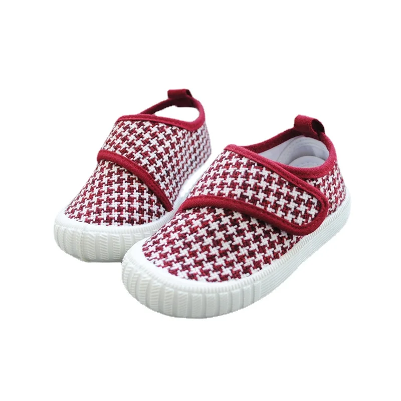 

Kids Canvas Shoes Autumn Plaid Boys Sneakers Little Girl Shoes Anti-slip Infant Student Shoes Size 23-32