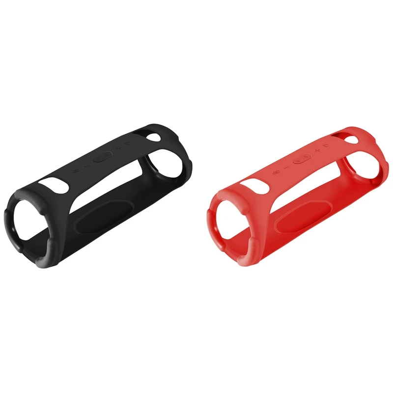 

2X Silicone Case For JBL Xtreme 3 Bluetooth Speaker Travel Carrying Protective Soft Silicone Cover Bag(Black&Red)