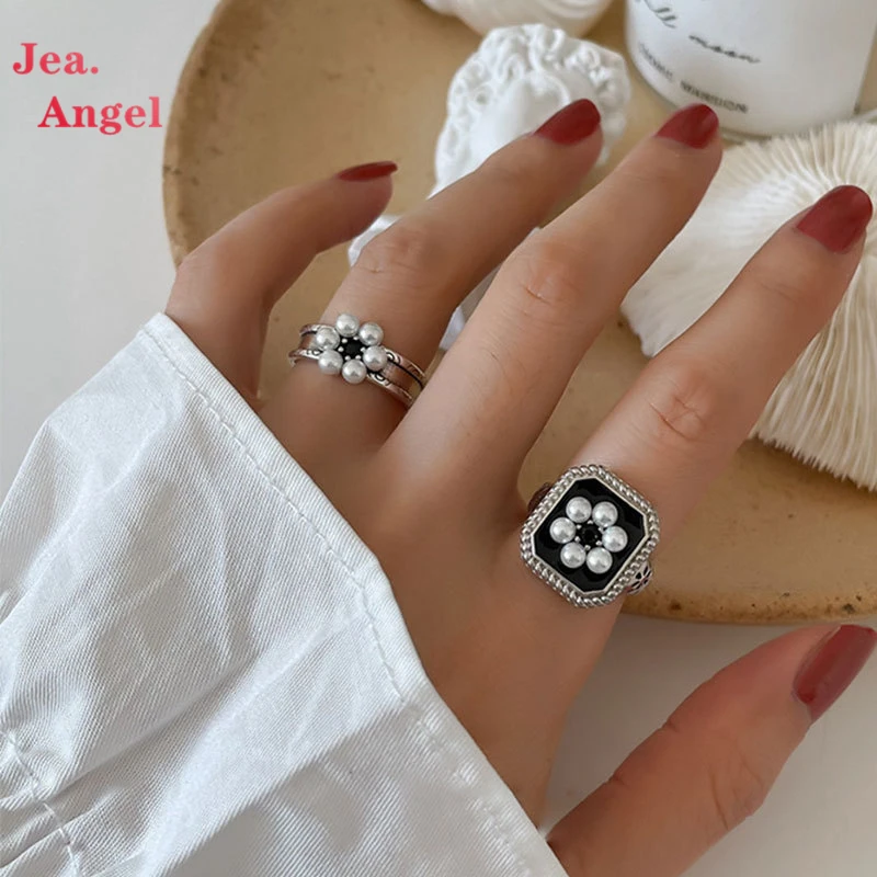 

Обручальные кольца Jea.Angel из серебра 925 пробы, новинка, модное креативное винтажное украшение с цветком в стиле панк для вечеринки, подарки дл...