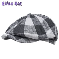 summer spring classic lattice thin retro beret breathable mens beret newsboy hat casual unisex octagonal flat cap