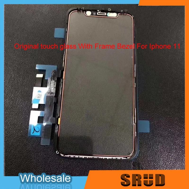Гарантия качества Сенсорное стекло с рамкой для Iphone XR 11 lcd сенсорный экран дигитайзер стеклянная панель с рамкой без OCA