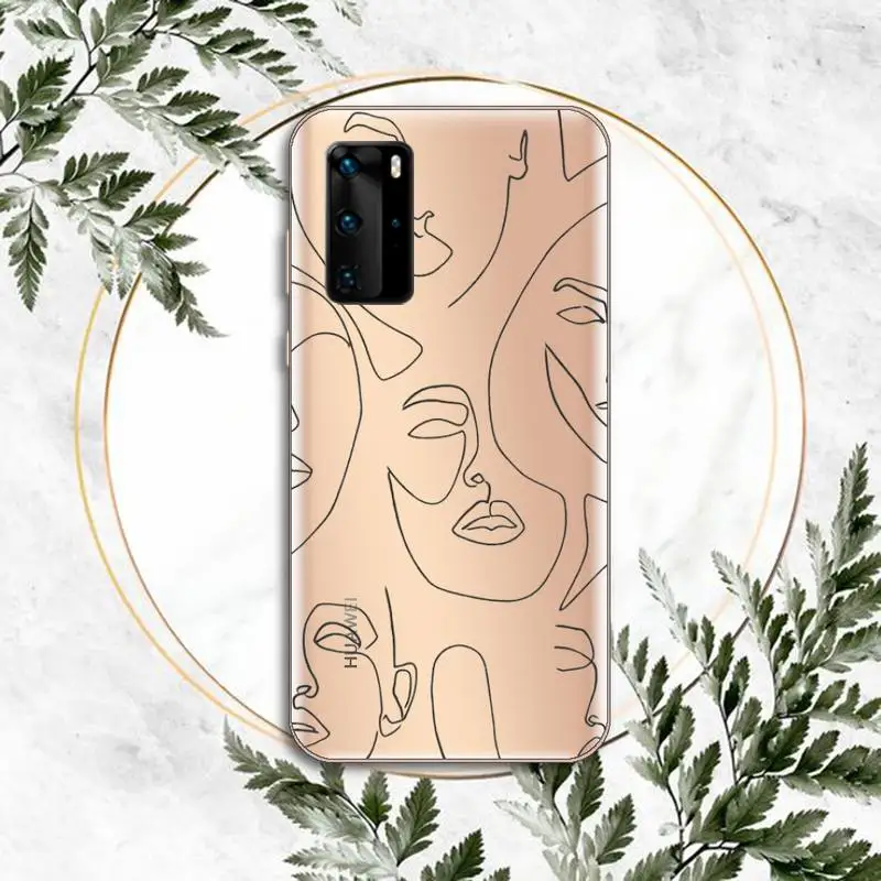 

Abstract art painting Phone Case Clear Transparent for huawei honor P 40 30 20 lite Pro 10 i 8 9 x p smart 2019